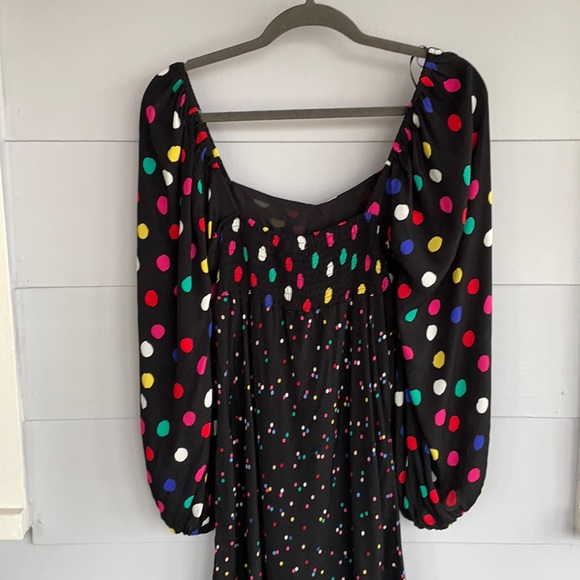 Rixo Black Polka Dot Swing Dress Size 4 - Picture 4 of 8
